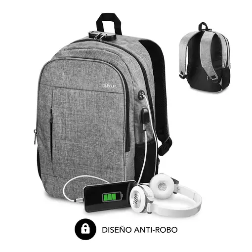 Mochila Para Portátil Urban Lock 16\  Gris