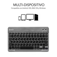 Teclado Bluetooth Smart Para Tablet O Ipad  GrisNegro