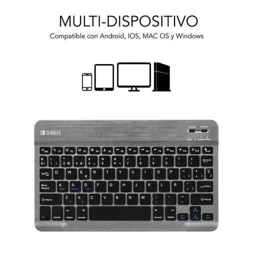 Teclado Bluetooth Smart Para Tablet O Ipad  GrisNegro