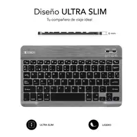 Teclado Bluetooth Smart Para Tablet O Ipad  GrisNegro