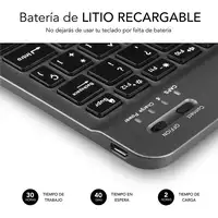 Teclado Bluetooth Smart Para Tablet O Ipad  GrisNegro