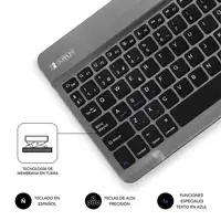 Teclado Bluetooth Smart Para Tablet O Ipad  GrisNegro