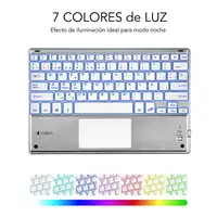 Teclado Retroiluminado Bluetooth Smart Para Tablet O Ipad  Blanco Plata