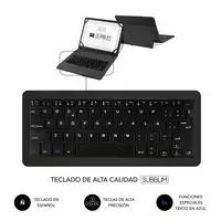 Funda para Tablet Con Teclado Micro Usb a Usb C Keytab Pro Usb 9.6\a 11\  Negro