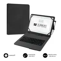 Funda para Tablet Con Teclado Micro Usb a Usb C Keytab Pro Usb 9.6\a 11\  Negro