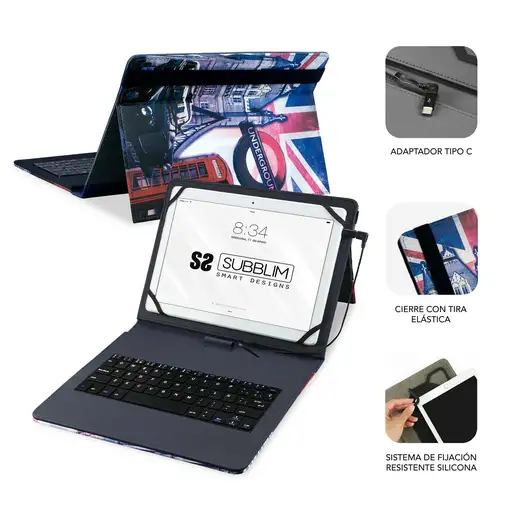 Funda Con Teclado Usb Keytab Pro Usb 9.6\ – 11\ England