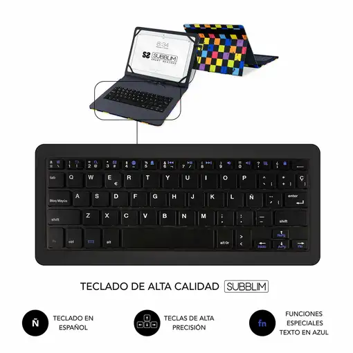 Funda para tablet 10,1" Square con teclado, Keytab Pro USB SUBBLIM