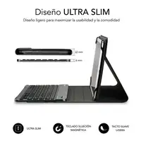 Funda para Tablet Con Teclado Bluetooth Keytab Pro Bluetooth 9.6\a 10.8\  Gris