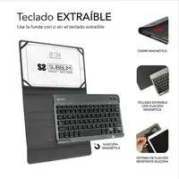Funda para Tablet Con Teclado Bluetooth Keytab Pro Bluetooth 9.6\a 10.8\  Gris
