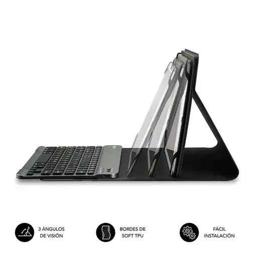 Funda para Tablet Con Teclado Bluetooth Keytab Pro Bluetooth 9.6\a 10.8\  Gris