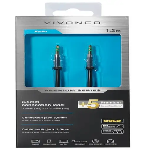Vivanco 41200 cable de audio 1,2 m 3,5mm Negro