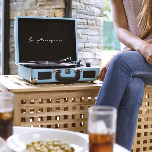 Tocadiscos Bluetooth VC400 PRIXTON Reproductor y Convertidor de Vinilos - Azul
