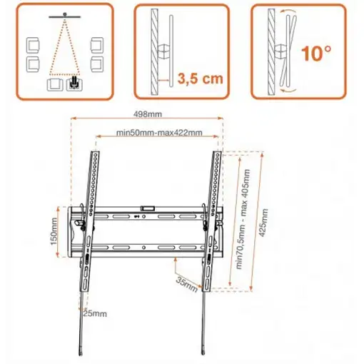 Metronic 451064 soporte para TV 139,7 cm (55\) Negro