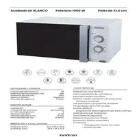 Infiniton MW-1025 M Negro, Blanco Microondas con grill Encimera 25 L 900 W