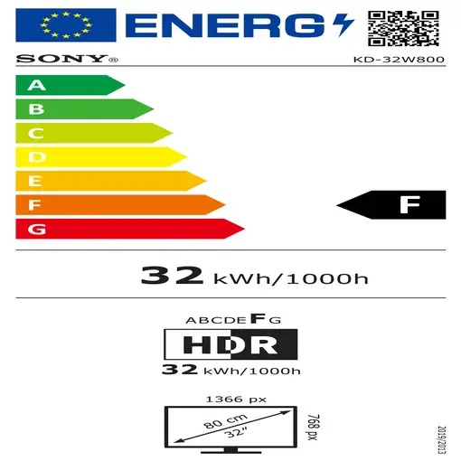 Televisor LED 32'' HD Negro Smart KD32W800PAEP SONY