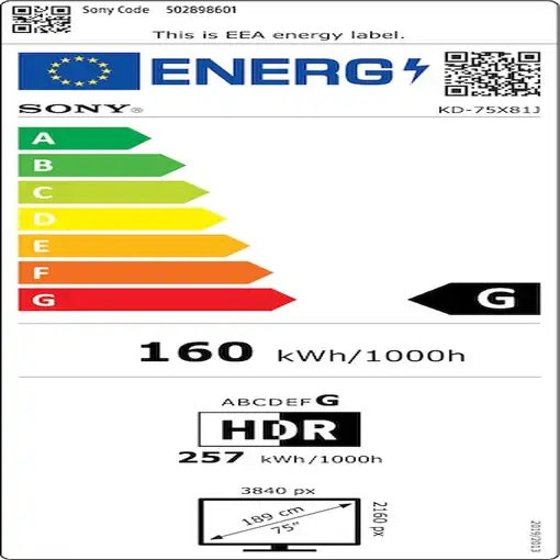 Televisor LCD 75'' 4K Ultra HD Negro Smart KD75X81JAEP SONY