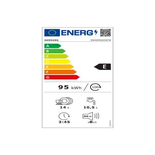 Samsung DW60M6050FW Independiente 14 cubiertos E