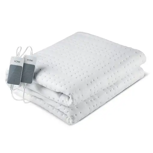 Manta eléctrica 120W 3 temperaturas vellón blanco 140x150 cm S95507300 SOLAC