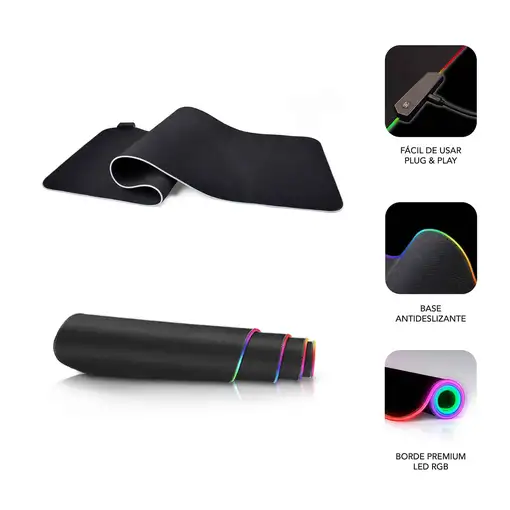 Alfombrilla Ratón Xl Con Luz Led Rgb Premium