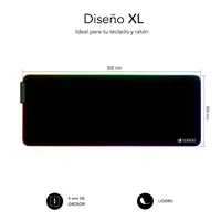 Alfombrilla Ratón Xl Con Luz Led Rgb Premium