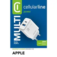 Cellularline Dual Charger - iPhone 8 or later