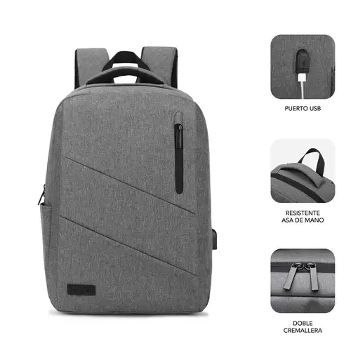 Mochila Para Portátil City 15.6\  Gris