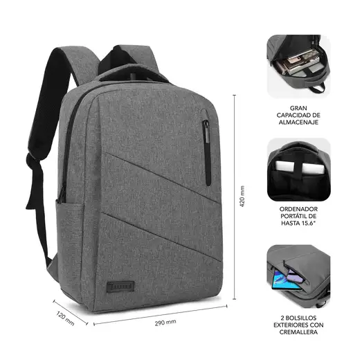 Mochila Para Portátil City 15.6\  Gris