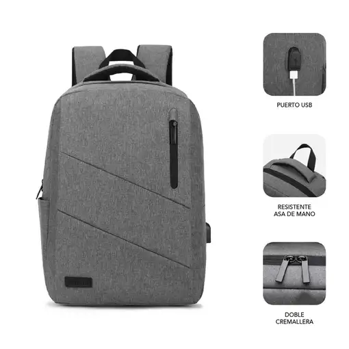 Mochila Para Portátil City 15.6\  Gris