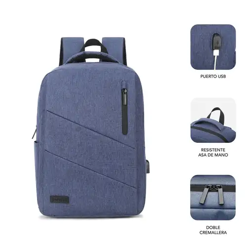 Mochila Para Portátil City 15.6\  Azul