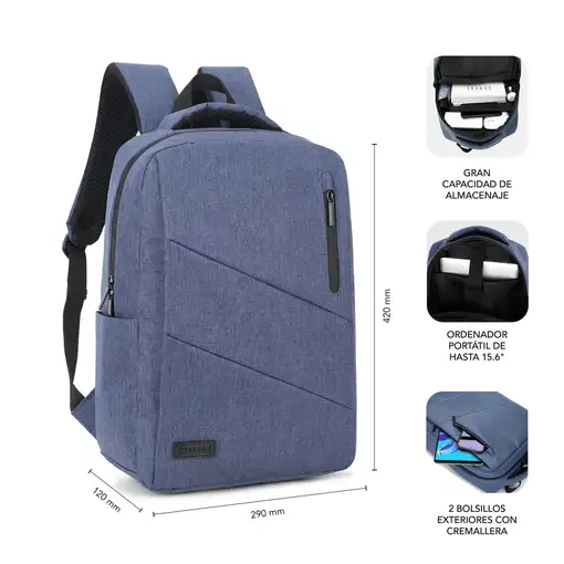 Mochila Para Portátil City 15.6\  Azul