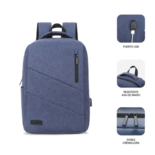 Mochila Para Portátil City 15.6\  Azul