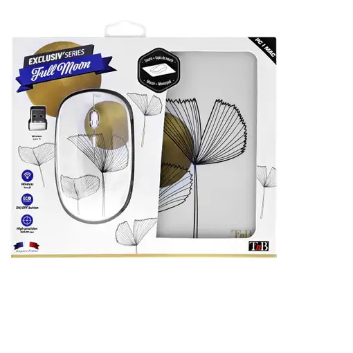T'nB BUMWXMOON ratón Ambidextro Bluetooth 1600 DPI