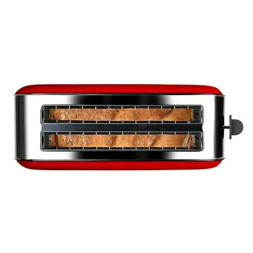 Tostador rojo dos ranuras largas, 1400 W, Vintage TAURUS