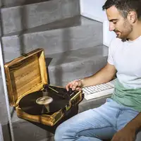 Tocadiscos Bluetooth VC400 PRIXTON Reproductor y Convertidor de Vinilos - Madera