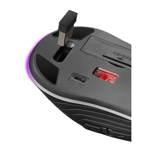 Ratón gaming inalámbrico negro, MMW2 MARS GAMING