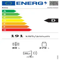 Balay 3KFD765AI nevera y congelador Integrado 368 L D Gris