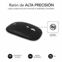 Teclado Con Ratón Bluetooth + 2.4G Combo Multidispositivo Compacto  Gris Negro