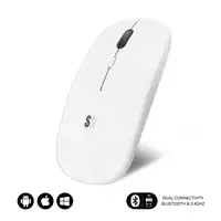 Ratón Óptico Wireless Dual Flat Recargable  Blanco