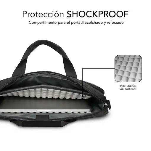 Maletín Ordenador 15.6\ Gris Oscuro Air Padding