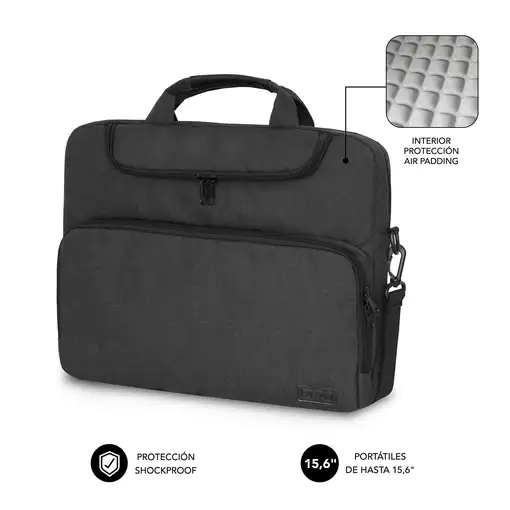 Maletín Ordenador 15.6\ Gris Oscuro Air Padding