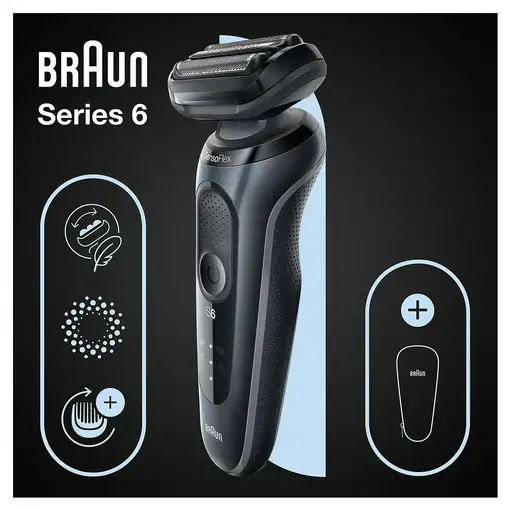 Braun Series 6 61-N1000s Máquina de afeitar de láminas Negro, Gris
