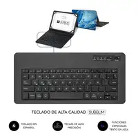 Funda Con Teclado Keytab Pro Bluetooth Trendy Mármol Azul