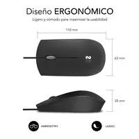 Ratón Business Silencioso Con Cable Usb 1200 Dpi  Negro