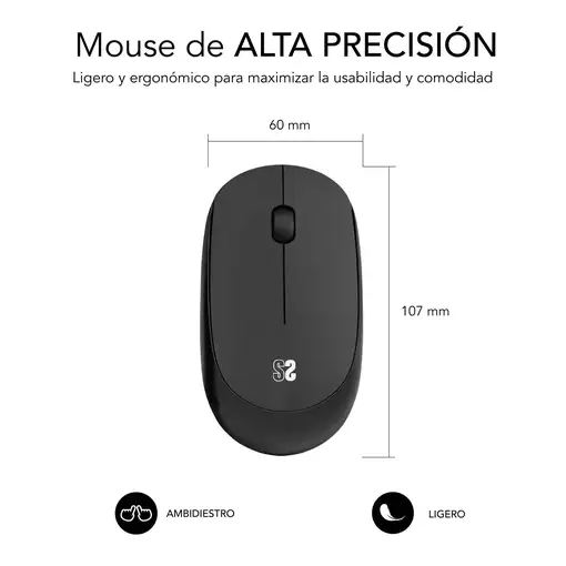 Ratón Business Plus Silencioso Inalámbrico 2.4G  Negro