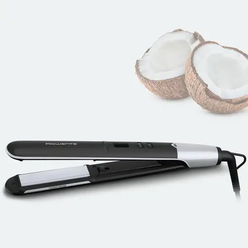 Rowenta Express Shine SF4621 Plancha de pelo Caliente Negro, Plata