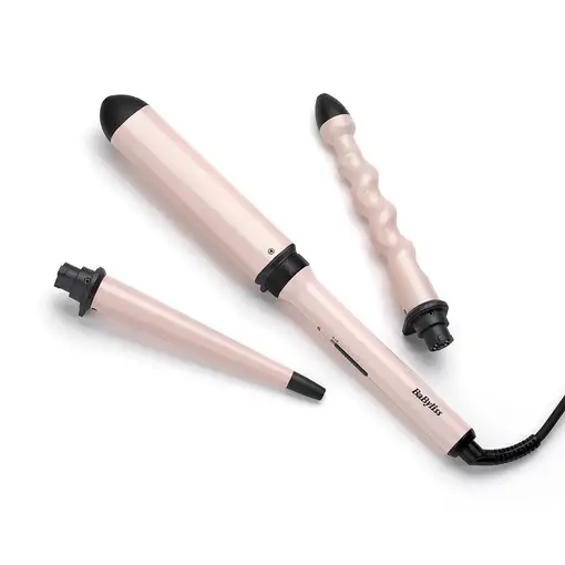 BaByliss Curl & Wave Trio Rizador de pelo Caliente Negro, Rosa 58 W 2,5 m