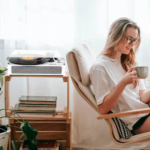 Tocadiscos Bluetooth Studio Deluxe PRIXTON Reproductor y Convertidor de Vinilos