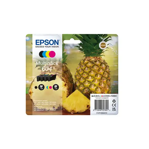 Epson 604 cartucho de tinta 4 pieza(s) Original Rendimiento estándar Negro, Cian,