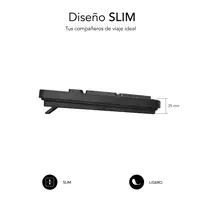 Teclado Business Slim Silencioso Con Cable Usb  Negro
