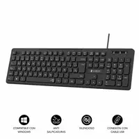 Teclado Business Slim Silencioso Con Cable Usb  Negro